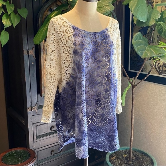 Free People mixed tie dye tunic cover up top - Picture 4 of 12